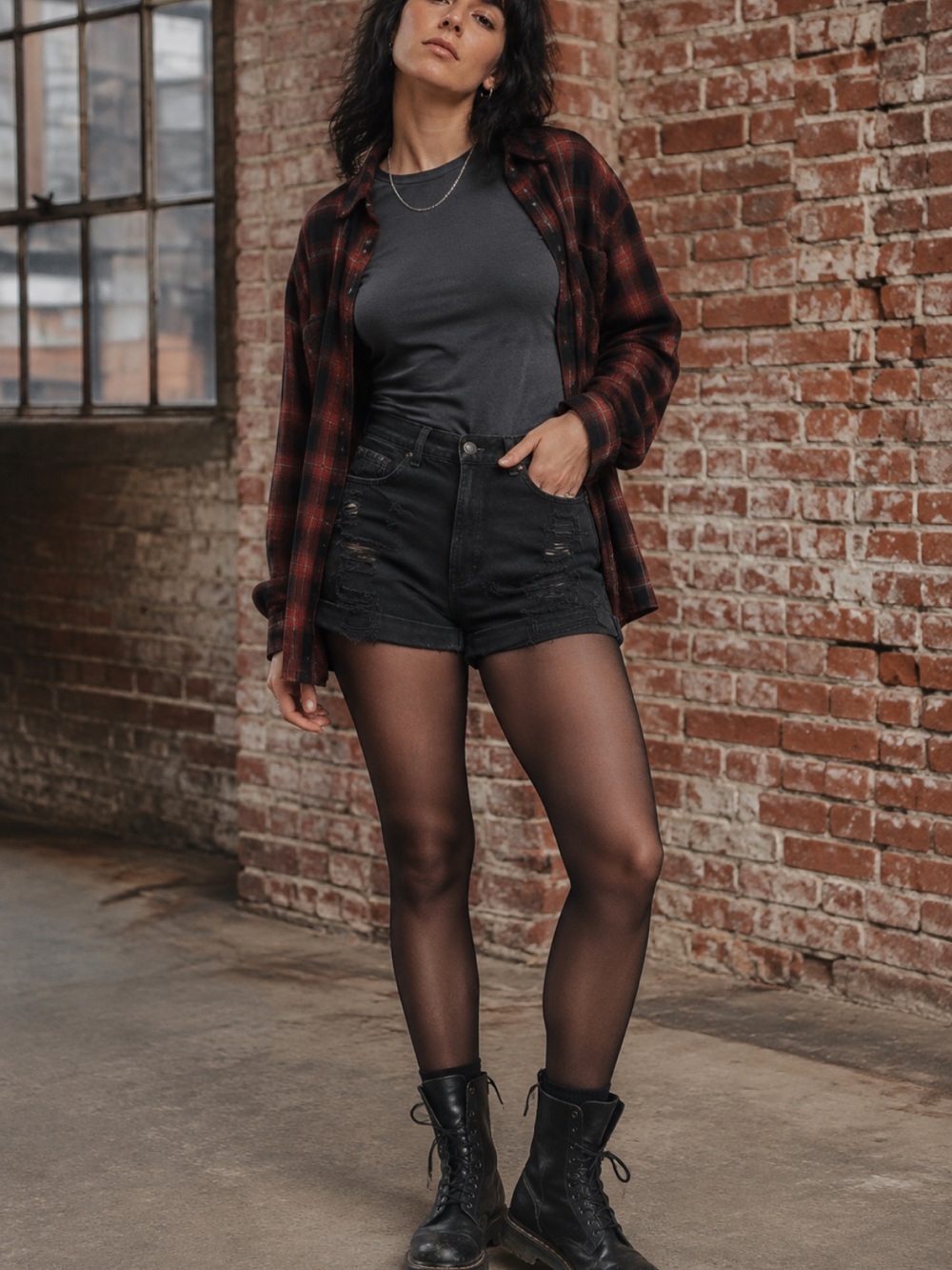 Rag & Bone/JEAN Rebel Black Distressed Denim Shorts Size 26